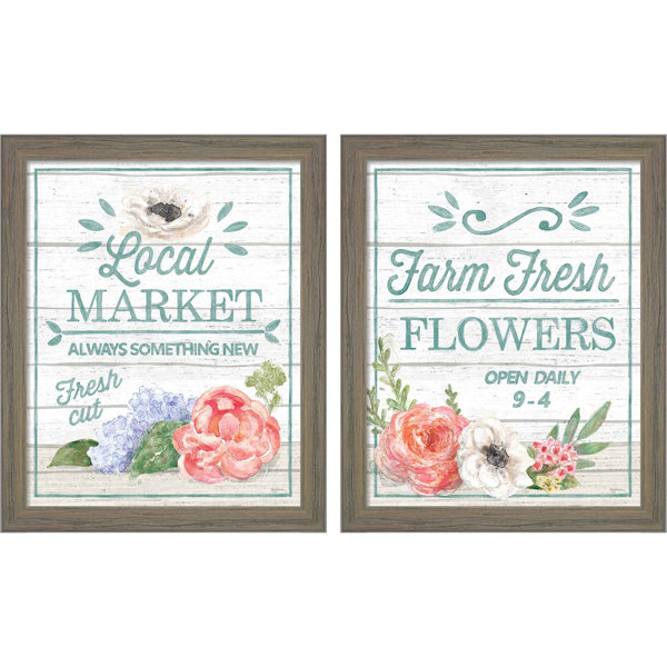 Rosalind Wheeler Pastel Flower Market IV & V by 2 Piece Picture Frame
